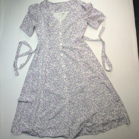 J.peterman Dresses & Skirts - J. Peterman Women's Silk Midi Dress Size Large Floral 100% Silk